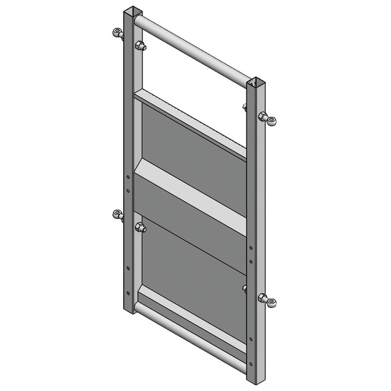 Straight sheeted panel with fixed bar