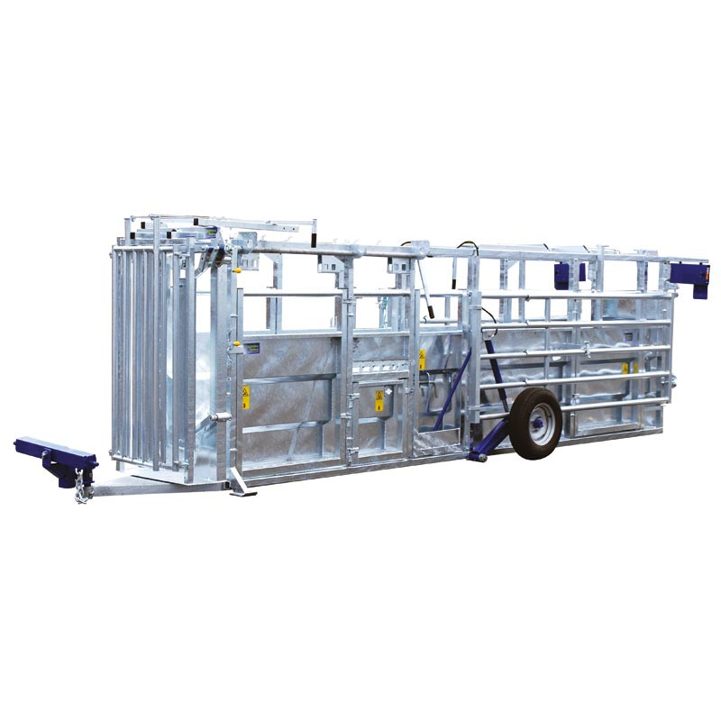 Hydraulic mobile cattle handling race