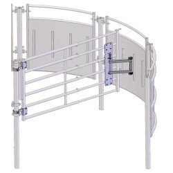 Rotation kit for 6-bar fences with silent anti-backing system