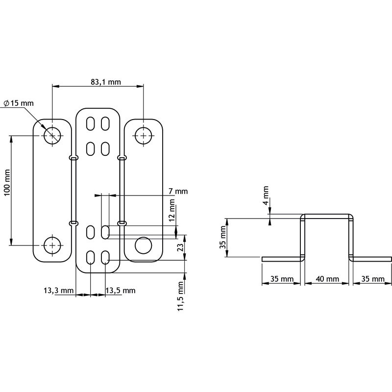 Omega bracket for wall mounting the securipass gate