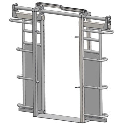 Pneumatic double-panel stop gate