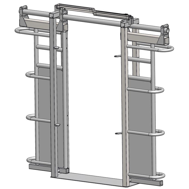 Pneumatic double-panel stop gate