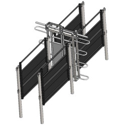 Pneumatic double-panel stop gate