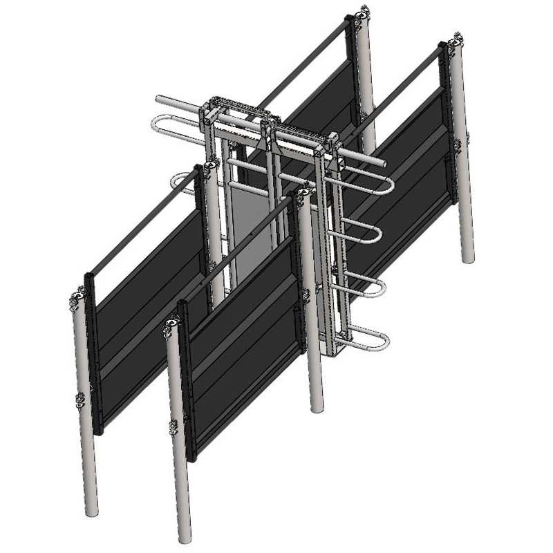 Pneumatic double-panel stop gate