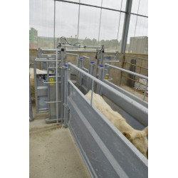 Pneumatic double-panel stop gate