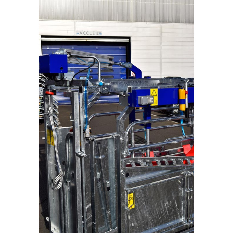 Pneumatic push/anti-backing system for cages manuelles Pneumatic push/anti-backing system for cages manuelles