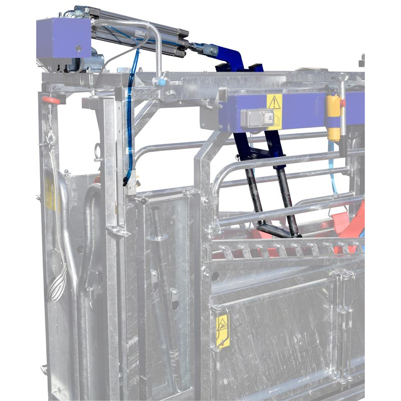Pneumatic push/anti-backing system for cages manuelles Pneumatic push/anti-backing system for cages manuelles
