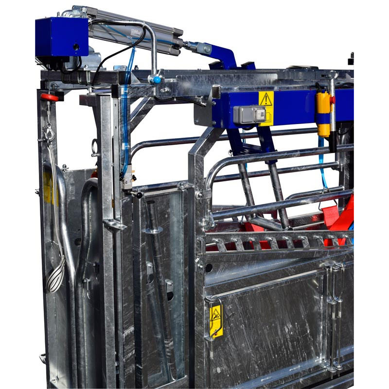 Pneumatic push/anti-backing system for cages manuelles Pneumatic push/anti-backing system for cages manuelles