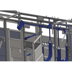 Full front and rear manual trimming kit for mobile and fixed cattle handling race