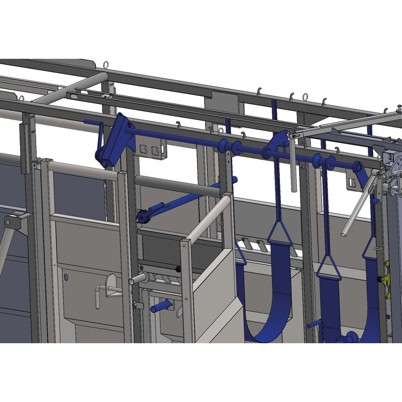 Full front and rear manual trimming kit for mobile and fixed cattle handling race