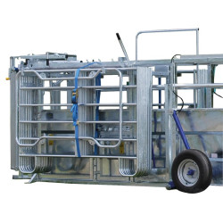 Panel holder for mobile cattle handling race
