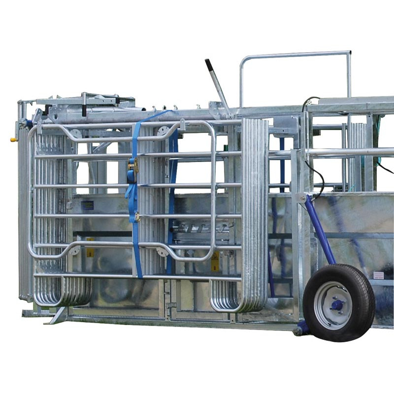 Panel holder for mobile cattle handling race