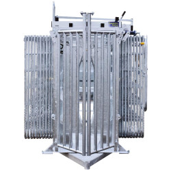 Panel holder for mobile cattle handling race