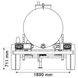 One-piece water bowser on wheels 3200 L