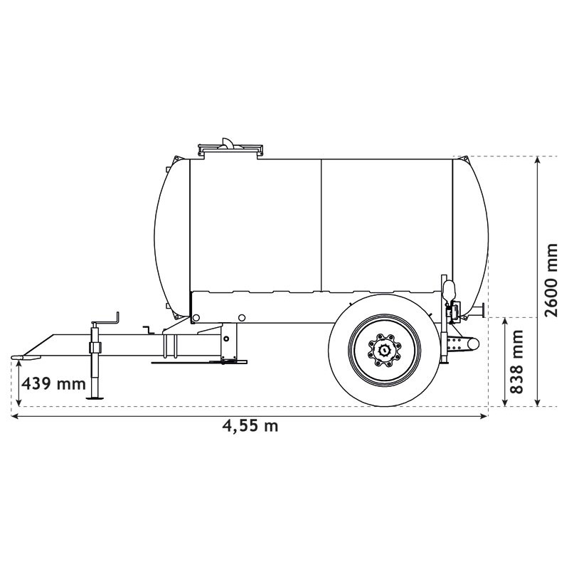 One-piece water bowser on wheels 5200 L One-piece water bowser on wheels 5200 L