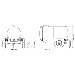 One-piece water bowser on wheels 5200 L One-piece water bowser on wheels 5200 L
