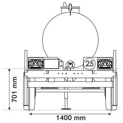 Water bowsers on trailers 1100 L