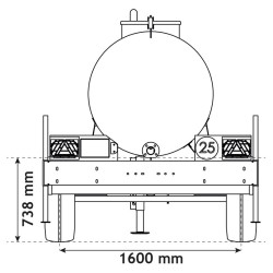 Water bowsers on trailers 1500 L