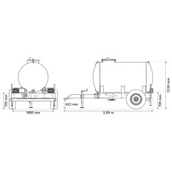 Water bowsers on trailers 3200 L