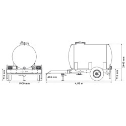 Water bowsers on trailers 4400 L Water bowsers on trailers 4400 L