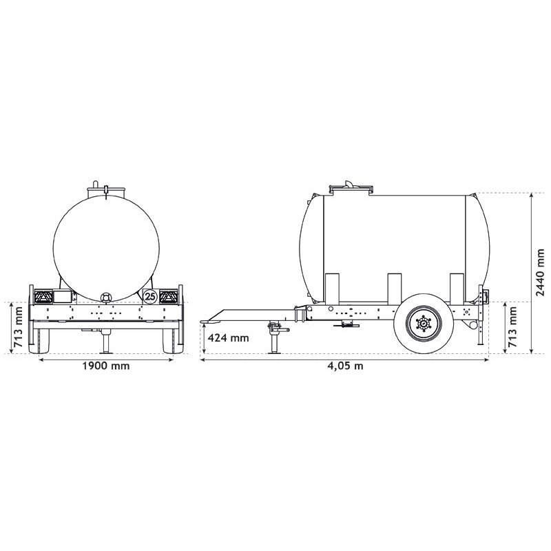 Water bowsers on trailers 4400 L Water bowsers on trailers 4400 L
