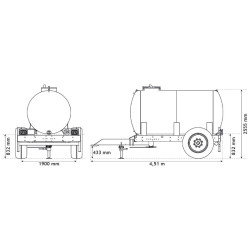 Water bowsers on trailers 5200 L