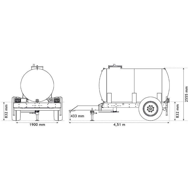 Water bowsers on trailers 5200 L