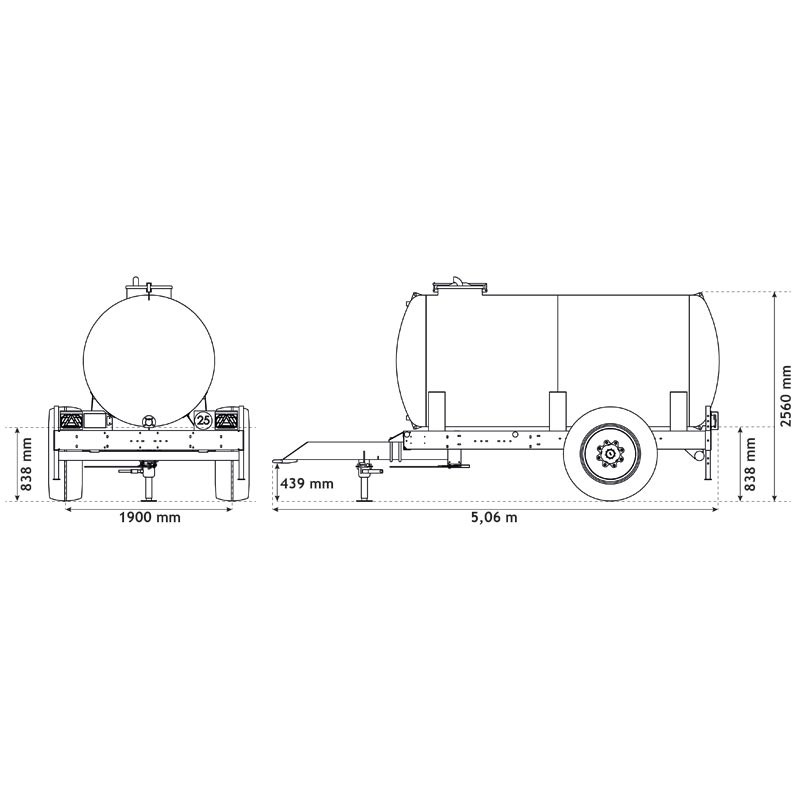 Water bowsers on trailers 6200 L Water bowsers on trailers 6200 L