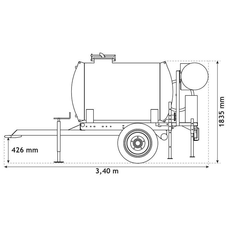 Water bowsers on trailers for green spaces 1100 L Water bowsers on trailers for green spaces 1100 L
