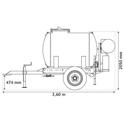 Water bowsers on trailers for green spaces 1500 L Water bowsers on trailers for green spaces 1500 L