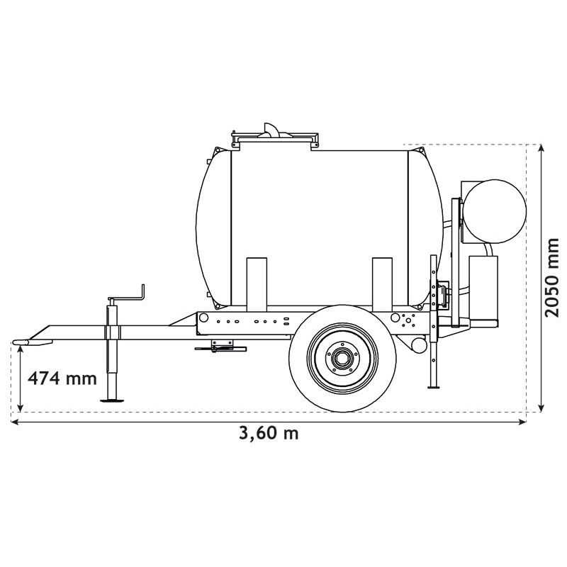 Water bowsers on trailers for green spaces 1500 L Water bowsers on trailers for green spaces 1500 L