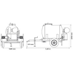 Water bowsers on trailers for green spaces 1500 L Water bowsers on trailers for green spaces 1500 L