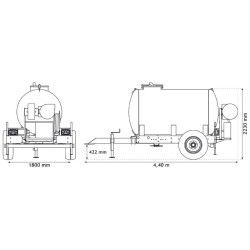 Water bowsers on trailers for green spaces 3200 L Water bowsers on trailers for green spaces 3200 L