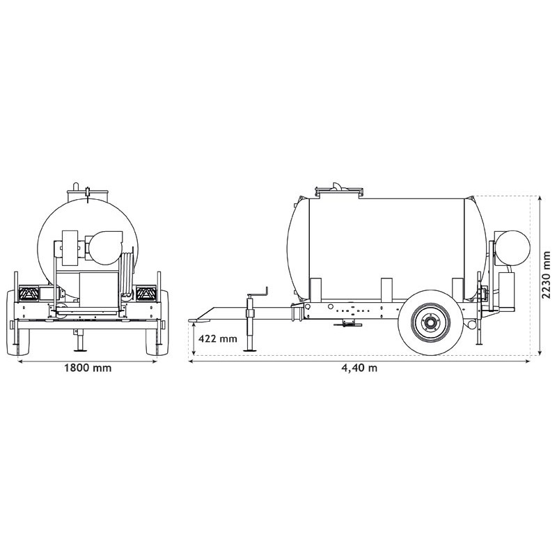 Water bowsers on trailers for green spaces 3200 L Water bowsers on trailers for green spaces 3200 L
