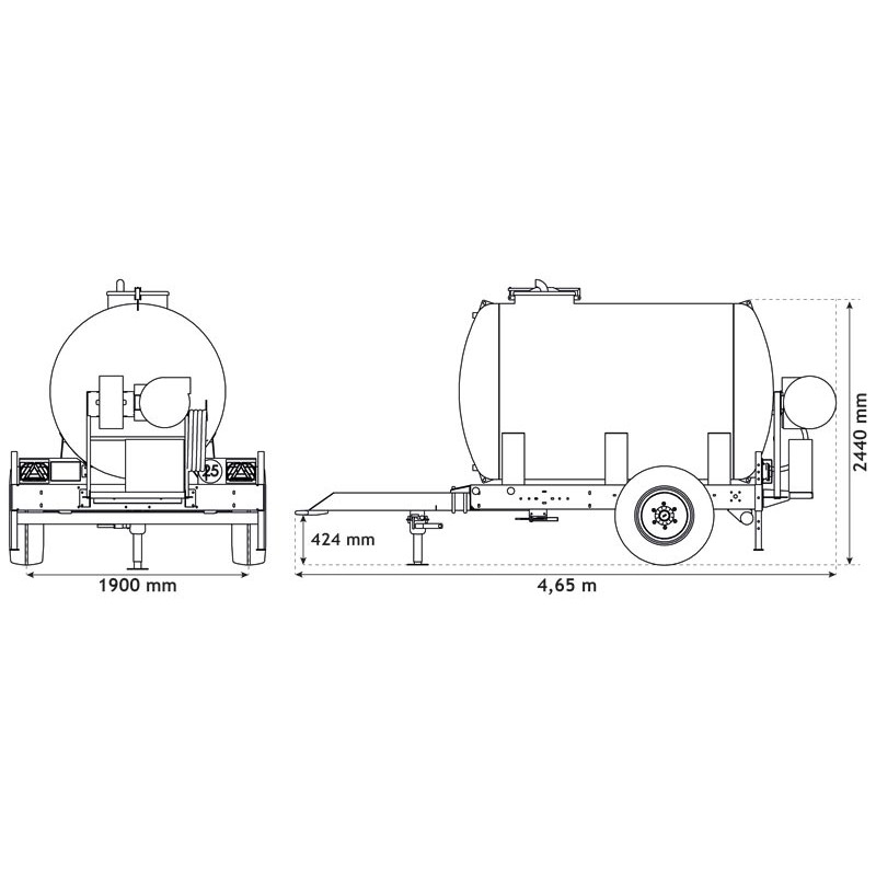 Water bowsers on trailers for green spaces 4400 L