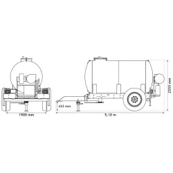 Water bowsers on trailers for green spaces 5200 L