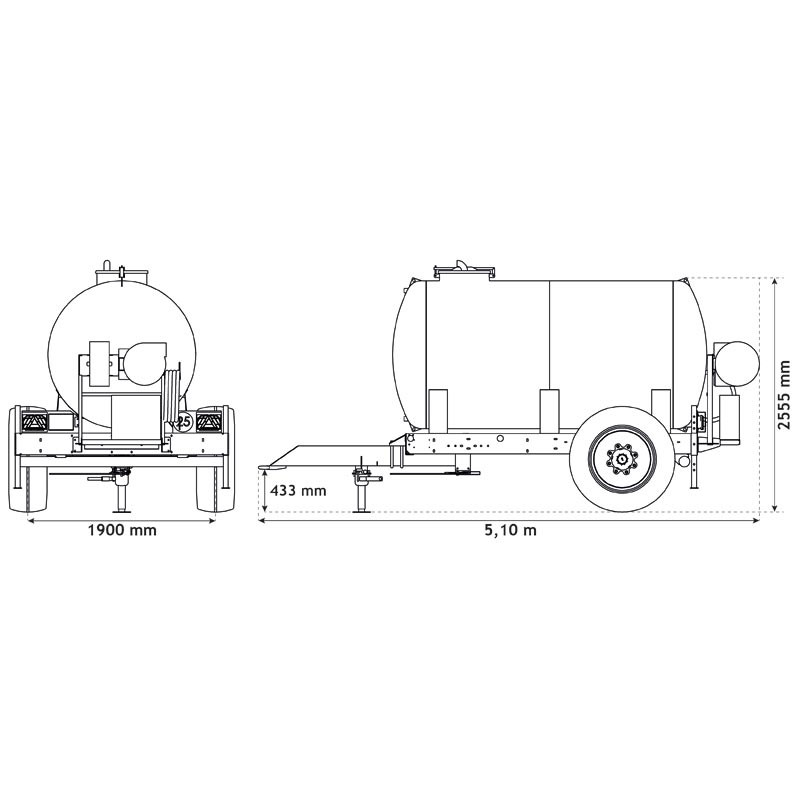 Water bowsers on trailers for green spaces 5200 L