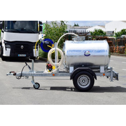 Water tank trailer 1000 litres green spaces - Road 90km/h - PTC 1.5 T