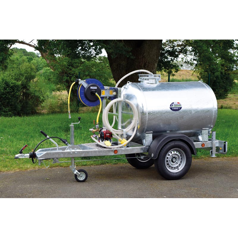 Water tank trailer 1000 litres green spaces - Road 90km/h - PTC 1.5 T