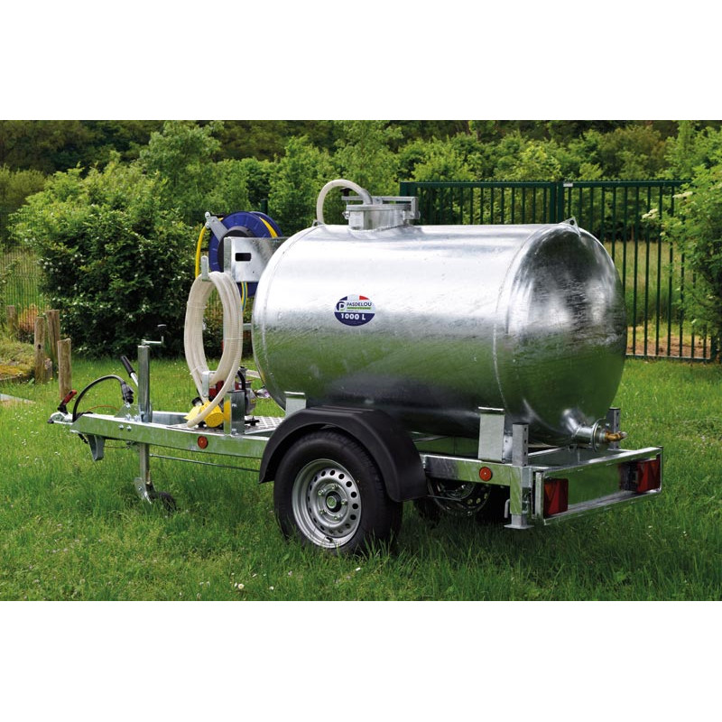 Water tank trailer 1000 litres green spaces - Road 90km/h - PTC 1.5 T