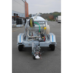 Water tank trailer 2000 litres green spaces - Road 90km/h - PTC 3.5 T