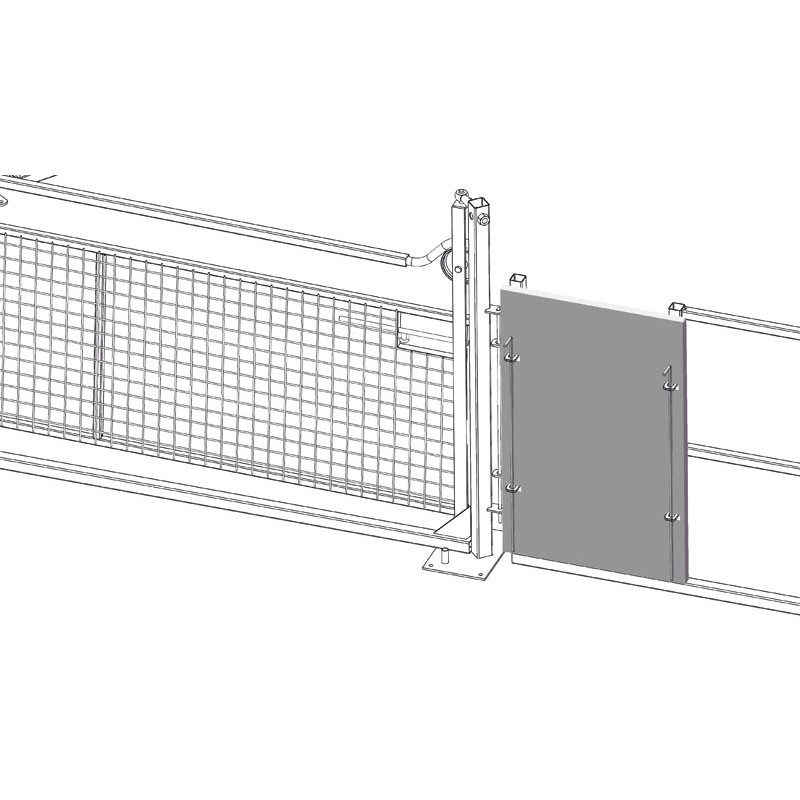 Sheeted metal gate for sheep forcing pen