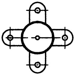 4-way post - Ø 102 mm - to embed
