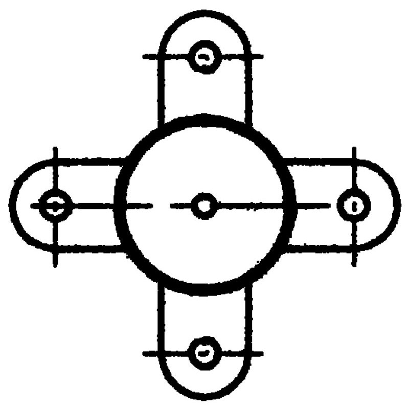 4-way post - Ø 102 mm - to embed