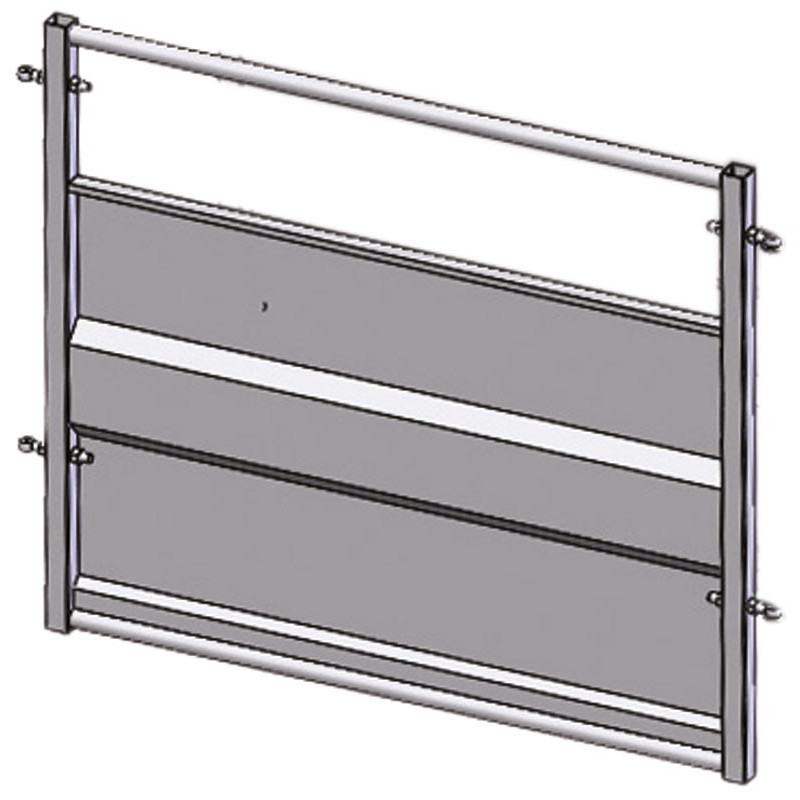 Straight sheeted panel with fixed bar