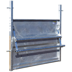 Straight sheeted panel with double folding bar