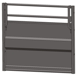 Straight sheeted panel with double folding bar
