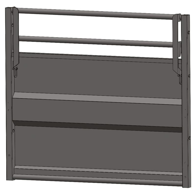 Straight sheeted panel with double folding bar