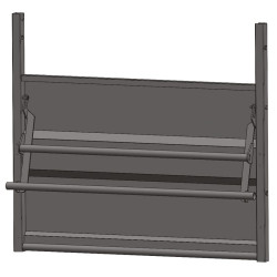 Straight sheeted panel with double folding bar