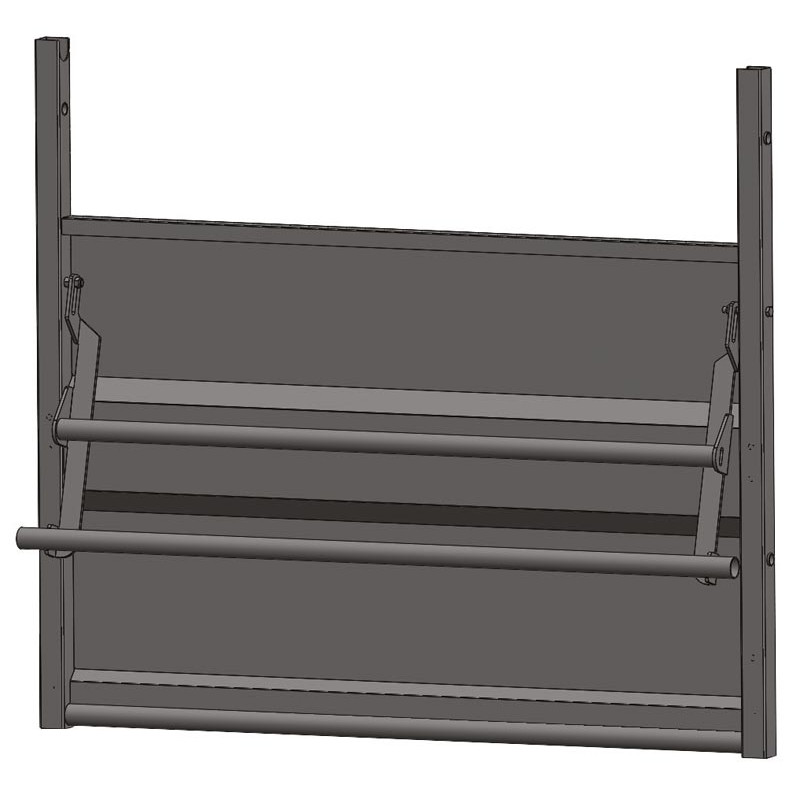 Straight sheeted panel with double folding bar